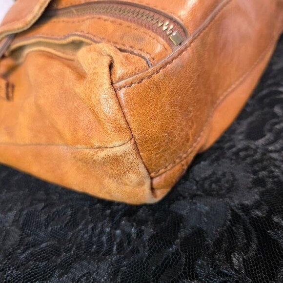 Vintage Fossil Brown Distressed Leather Crossbody Messenger Bag Purse - Picture 13 of 16